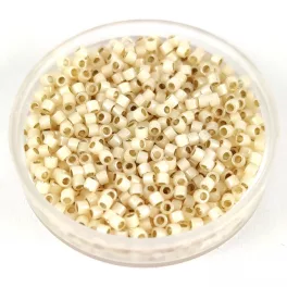   Miyuki Delica Japanese Seed Bead  size : 11/0 - 1451 Silver Lined Pale Cream Opal 