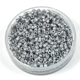   Miyuki Delica Japanese Seed Bead  size : 11/0 - 1570 Opaque SilverGray Luster 