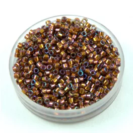   Miyuki Delica Japanese Seed Bead  size : 11/0 - 1691 - Silver Lined Glazed Dark Saffron AB