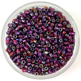   Miyuki Delica Japanese Seed Bead  size : 11/0 - 1694 - Silver Lined Berry AB