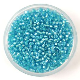   Miyuki delica gyöngy - 1708 - Mint Pearl Lined Ocean Blue - 11/0