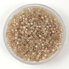   Miyuki Delica Japanese Seed Bead  size : 11/0 - 1731 - Beige Lined Opal