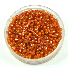   Miyuki Delica Japanese Seed Bead  size : 11/0 - 1734 White Lined Amber 
