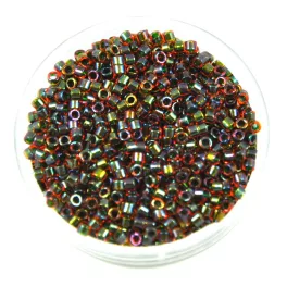   Miyuki Delica Japanese Seed Bead  size : 11/0 - 1741 Olive Lined Orange AB 