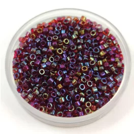   Miyuki Delica Japanese Seed Bead  - 1751 - Sparkling Red Lined Topaz AB - 11/0