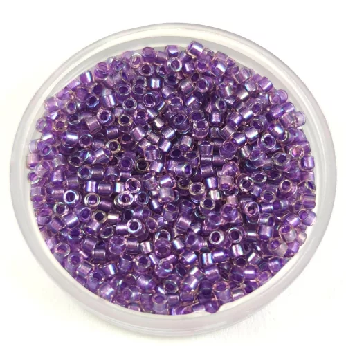 Miyuki delica gyöngy 1754 - Sparkling Purple Lined Crystal AB - 11/0