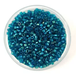   Miyuki Delica Japanese Seed Bead  size : 11/0 - 1764 Emerald Lined Aqua AB 