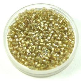   Miyuki Delica Japanese Seed Bead  size : 11/0 - 1766 Sparkling Celery Lined lt Tea Rose AB 