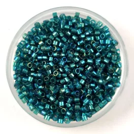   Miyuki Delica Japanese Seed Bead  size : 11/0 - 1769 - Crystal Sparkling Aqua Green Lined Tea AB