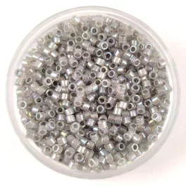   Miyuki Delica Japanese Seed Bead  size : 11/0 - 1770 Sparkling Pewter Lined Opal AB 