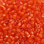 Miyuki Delica Japanese Seed Bead - 1777 - White Lined Orange AB - 11/0