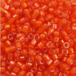   Miyuki Delica Japanese Seed Bead - 1777 - White Lined Orange AB - 11/0