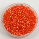 Miyuki Delica Japanese Seed Bead - 1777 - White Lined Orange AB - 11/0