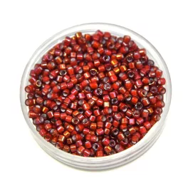   Miyuki Delica Japanese Seed Bead  size : 11/0 - 1781 White Lined Dark Beer AB 