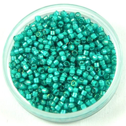 Miyuki Delica Japanese Seed Bead  size : 11/0 - 1782 White Lined Teal AB 