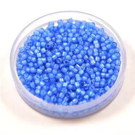   Miyuki Delica Japanese Seed Bead  size : 11/0 - 1784 White Lined Sapphire AB 