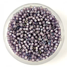   Miyuki Delica Japanese Seed Bead  size : 11/0 - 1789 White Lined Amethyst AB 