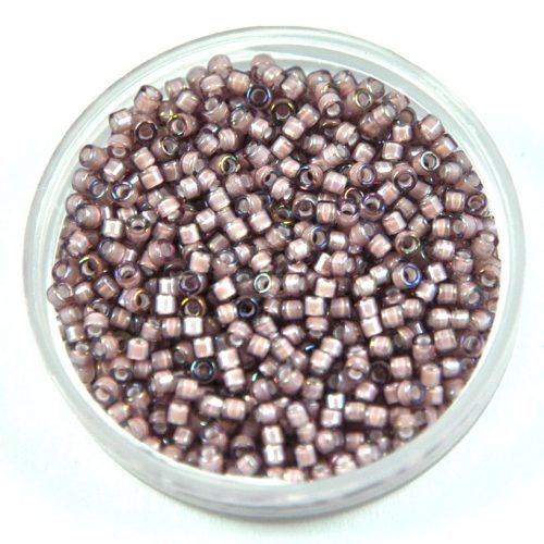 Miyuki delica gyöngy 1791 - fehér közepű ametiszt - 50g - AKCIOS