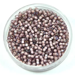   Miyuki Delica Japanese Seed Bead  size : 11/0 - 1791 White Lined Smoky Amethyst AB 