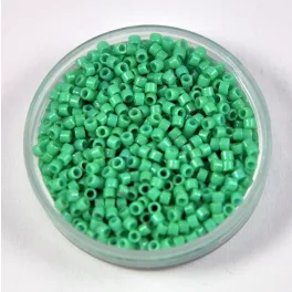   Miyuki Delica Japanese Seed Bead  size : 11/0 - 2125 Duracoat Opaque Dyed Green 
