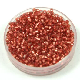   Miyuki Delica Japanese Seed Bead  size : 11/0 - 2152 Duracoat Silver Lined lt Watermelon