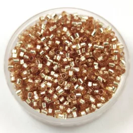   Miyuki Delica Japanese Seed Bead  size : 11/0 - 2155 Duracoat Silver Lined Mica 