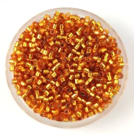   Miyuki Delica Japanese Seed Bead  size : 11/0 - 2157 Duracoat Silver Lined Yellow Gold 