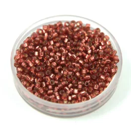   Miyuki Delica Japanese Seed Bead  size : 11/0 - 2160 Duracoat Silver Lined Magenta 