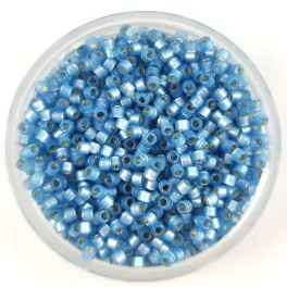   Miyuki Delica Japanese Seed Bead  size : 11/0 - 2176 Duracoat Semi Matte Silver Lined lt bayberry 