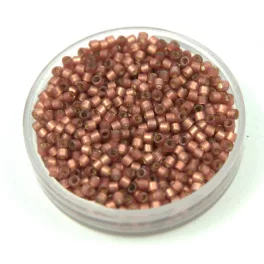   Miyuki Delica Japanese Seed Bead  size : 11/0 - 2179 Duracoat Semi Frosted Silver Lined Magenta 