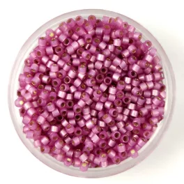   Miyuki Delica Japanese Seed Bead  size : 11/0 - 2180 Duracoat Silver Lined Semi Matte Dyed Orchid 