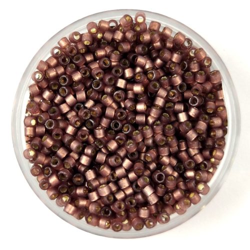 Miyuki Delica Japanese Seed Bead  size : 11/0 - 2183 Duracoat Semi Frosted Silver Lined Raisin 