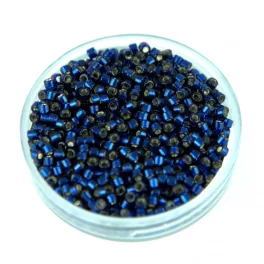   Miyuki Delica Japanese Seed Bead  size : 11/0 - 2191 - Duracoat Silver Lined True Navy Blue