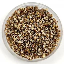   Miyuki Delica Japanese Seed Bead  size : 11/0 -  2262 - Opaque Yellow Picasso