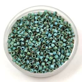   Miyuki Delica Japanese Seed Bead  size : 11/0 -  2264 - Opaque Turquoise Blue Picasso
