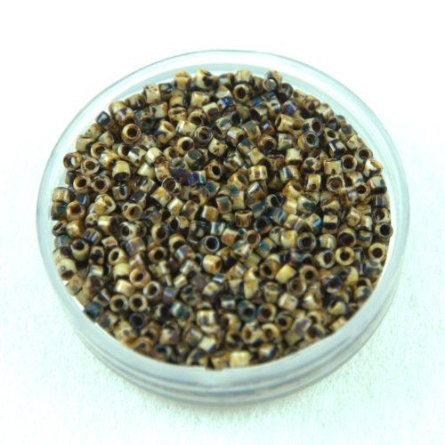 Miyuki delica gyöngy 2267 - Opaque Brown Picasso - 11/0 - 50g - AKCIOS