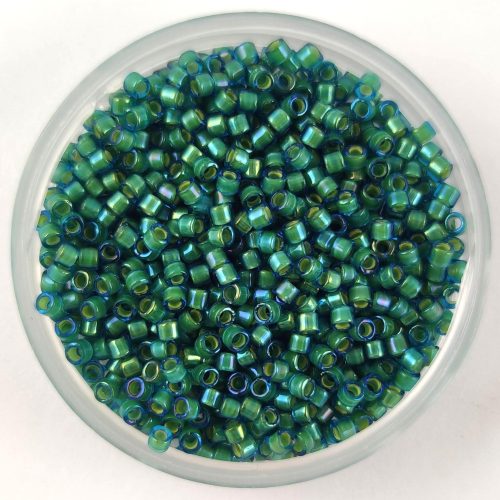 Miyuki Delica Japanese Seed Bead  size : 11/0 - 2381 - Fancy Lined Aqua Green - 11/0