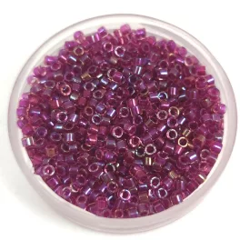  Miyuki Delica Japanese Seed Bead  size : 11/0 - 2389 - Fancy Lined Magenta AB - 11/0