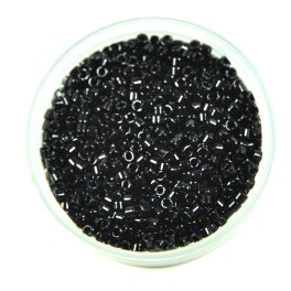   Miyuki delica gyöngy 0010 - Opaque Black - 11/0 - 50g-AKCIOS