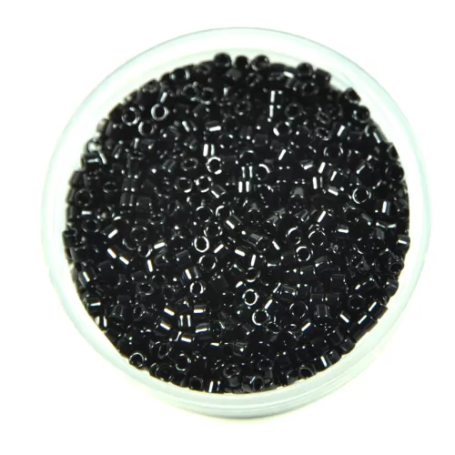 Miyuki delica gyöngy 0010 - Opaque Black - 11/0 - 50g-AKCIOS
