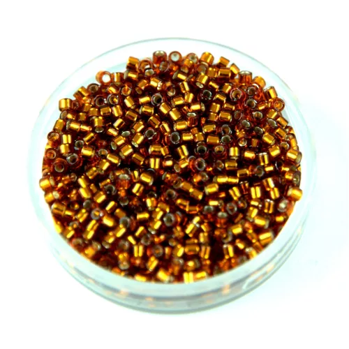 Miyuki delica gyöngy 0144 - Silver Lined Topaz - 11/0 - 50g - AKCIOS