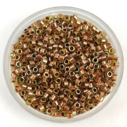 Miyuki delica gyöngy - 1703 - Copper Pearl Lined Chartruese - 11/0