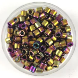   Miyuki delica gyöngy - 29 - Metallic Golden Olive Iris - 8/0