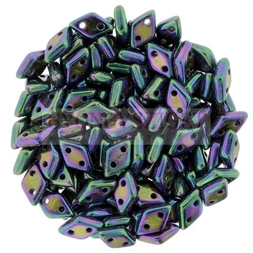 Diamond gyöngy - kétlyukú - Metallic Purple Iris - 4x6mm