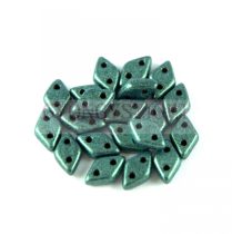 Diamond gyöngy - kétlyukú - Matte Metallic Green - 4x6mm