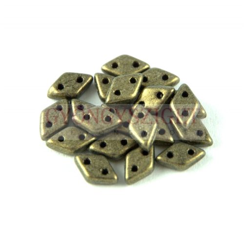 Diamond gyöngy - kétlyukú - Matte Metallic Clay - 4x6mm
