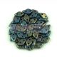 Diamond gyöngy - kétlyukú – Oxidized Bronze Picasso - 4x6mm