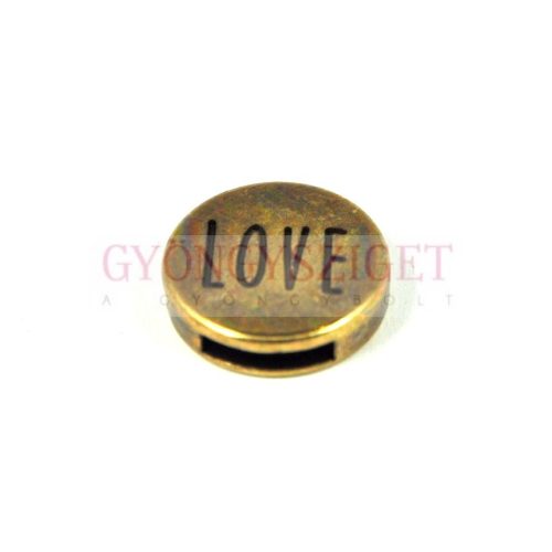 Deco for Leather - Brass Colour - korong - love - 18mm 