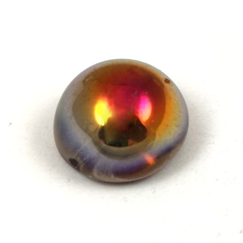 Dome - Czech Glass Bead - crystal santander - 12x7mm