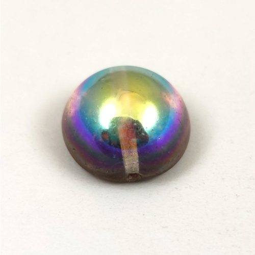 Dome cseh préselt üveggyöngy - crystal copper rainbow - 12x7 mm